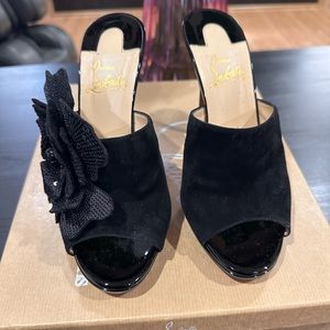 Christian Louboutin Submuline. GORGEOUS heel with single Rose detail. LIMITED.